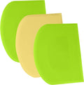 SURDOCA Dough Scraper Bench Scraper - 3P 7.1x4.9" Plastic Flexible Bowl Scraper, Sharp Edge & Angles Cake Scraper. Non-Slip Bakeware Decorating Tools Sculpting & Modeling Tools - Green+Yellow+Green