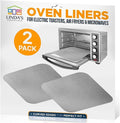Toaster Oven Liners for Bottom of Oven (2 Pack) Reusable Non-Stick Heat Resistant Toaster Liners, Compatible with Ninja, Cuisinart, Emeril Lagasse & More, Toaster Mat, 12"x12" (Silver)