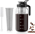 64oz Mason Jar Cold Brew Coffee Pitcher with Stainless Steel Filter & Pour Spout Lid – Airtight Glass Iced Coffee Maker for Tea, Lemonade, Juice – Easy Clean & BPA-Free (1.9L)