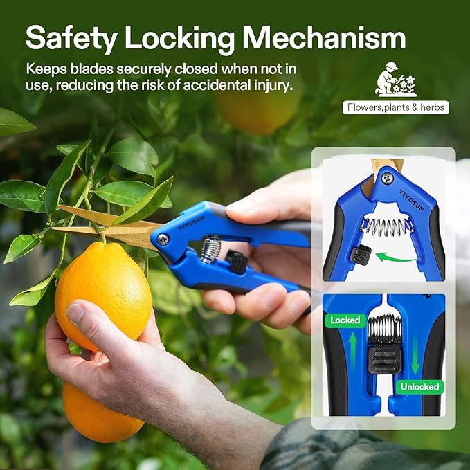 VIVOSUN 12-Pack 6.5 Inch Gardening Scissors Hand Pruner Pruning Shear with Titanium Coated Curved Precision Blades