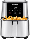 Chefman TurboFry Touch Air Fryer, Large 5-Quart Family Size, One Touch Digital Control Presets, French Fries, Chicken, Meat, Fish, Nonstick Dishwasher-Safe Parts, Automatic Shutoff, Stainless Steel