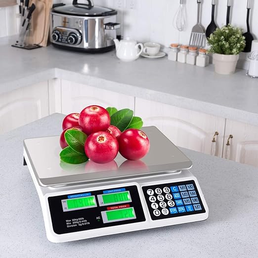 Safstar Electronic Price Computing Scale LCD Digital Commercial Food Meat Weighting Scale 66 Ib Capacity