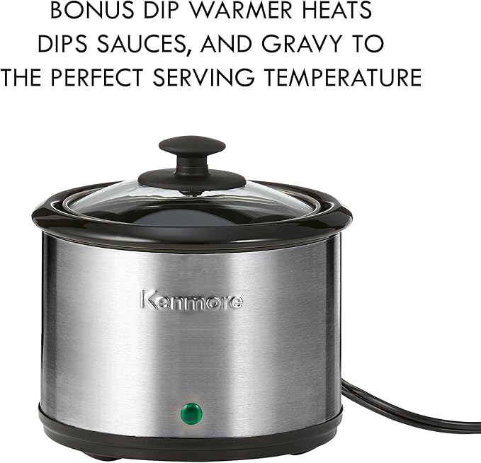 Kenmore 7 Quart Slow Cooker with Diper - Crock pot With Programmable Settings, Digital Controls, Large Capacity for Family Meals, Dishwasher-Safe Stoneware, Warm Rice & Sous Vide Stew
