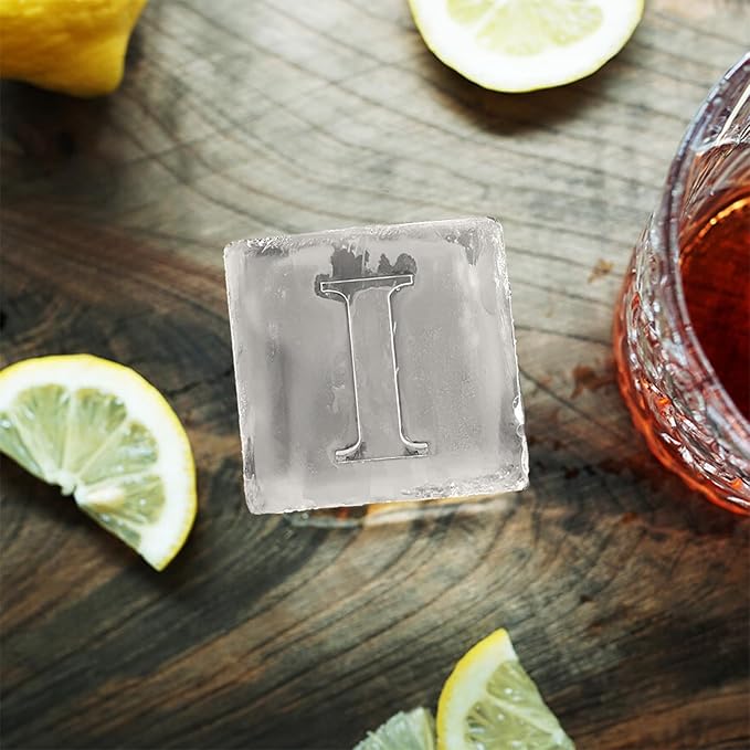 Letter I Monogram Ice Cube Mold Custom Ice Cube Mold 2 Inch Big Initials Silicone Ice Cube Tray Gifts for DAD Gifts for Him