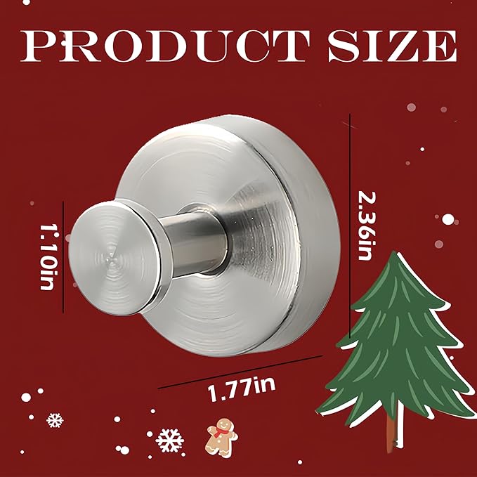 Suction Cup Hooks for Wreaths on Glass, 2026 Upgrade No Drill Towel Hooks Stainless Steel Waterproof Suction Cup Hooks, Wreath Hanger for Front Door for Kitchen, Bedroom (4, Black)