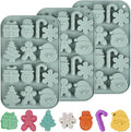 Christmas Chocolate Molds 3pcs Silicone Candy Molds Santa Claus Cane Christmas Tree Gingerbread Molds for Ice Cube Jelly Crayon Gummy Cupcake Decoration