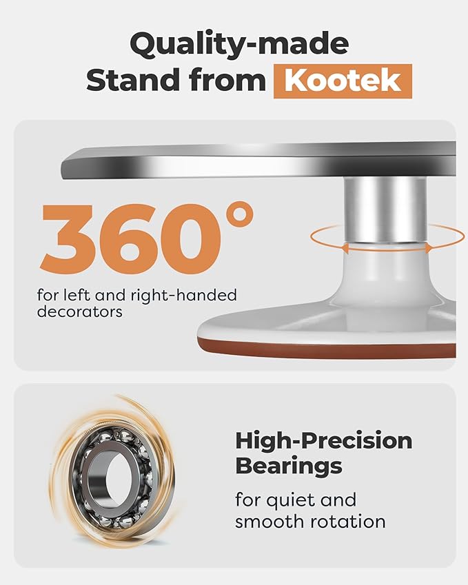 Kootek Aluminium Alloy Revolving Cake Stand 12 Inch Rotating Cake Turntable for Cake, Cupcake Decorating Supplies