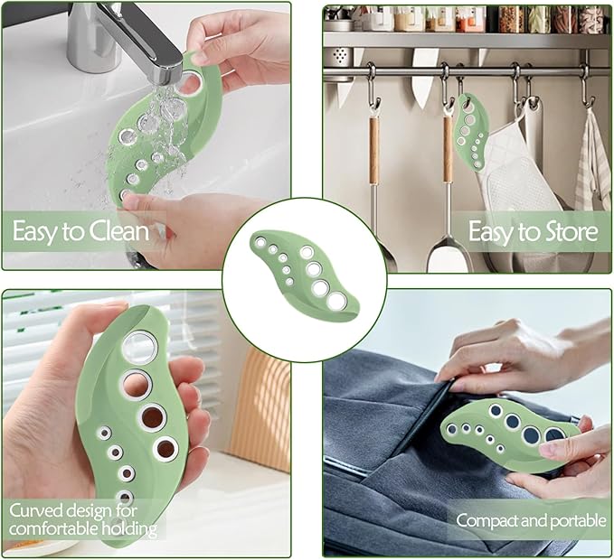 Herb Stripper Tool 9 Holes with Herb Cutter, Stainless Steel Herb Leaf Stripping Tool, Herb Cutter Tool, Herb Leaf Peeler for Fresh Herbs Collard Greens Thyme Basil Rosemary Stripper, Dishwasher Safe