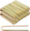 150 Pcs Bamboo Tongs Mini Tongs 5.9 Inch Long Disposable Wooden Tong Cooking Utensils for Toaster Charcuterie Catering Buffet Serving Food Home Use