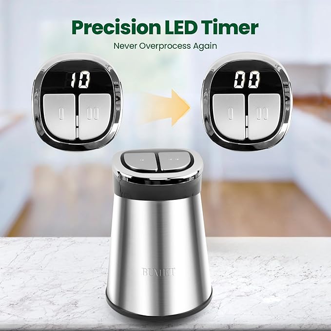 Electric Food Processor Meat Grinder 800W 2x12cups LED Timer Electric Food Chopper Vegetable chopper 3 layers 6 blades for Mincing Puree for home use kitchen aid for pet food,baby food