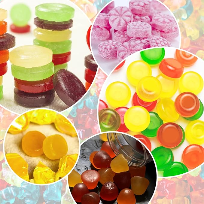 Gummy Molds Silicone for Keto Snacks, 4 Pcs 55-Cavity Round Shape Mold for Apple Cider Vinegar Gummies Candy Making Supplies
