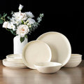 AmorArc Ceramic Dinnerware Sets,Handmade Reactive Glaze Plates and Bowls Sets,Highly Chip and Crack Resistant | Dishwasher & Microwave Safe Dishes Set, Service for 4 (12pc)