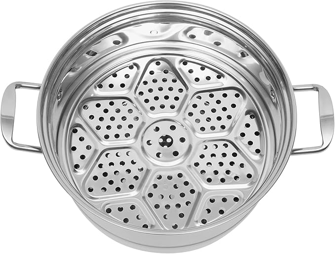 5-Layer Steamer Stackable Steam Cooker, 304 Stainless Steel Steamer with Stackable Pan and Lid, 23.6inch Multi Tier Cookware Pot for Cooking Dumplings, Steamed Buns