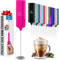 Mini & Mighty Milk Frother Wand – Handheld Coffee Frother, Battery Operated Drink Mixer – Compact Pocket Size – Detachable Whisk for Latte, Cappuccino, Matcha, Hot Chocolate – Dragon Fruit Pink