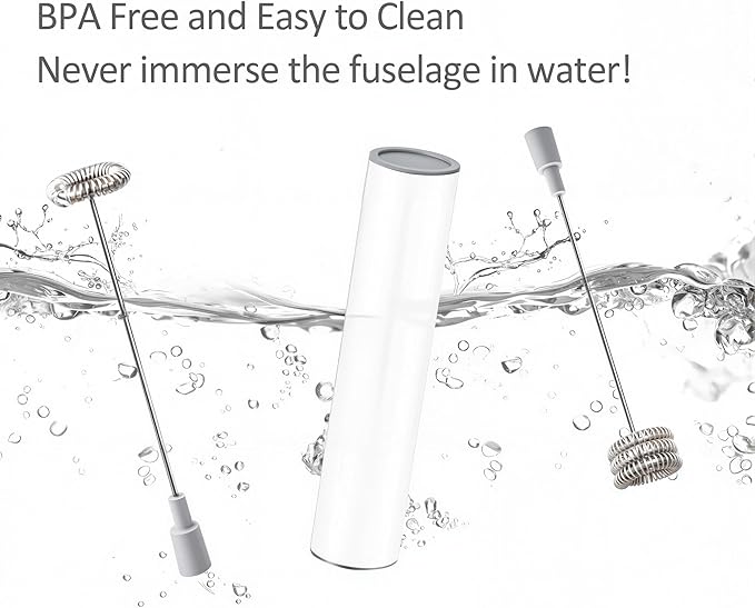 Electric Milk Frother Handheld,Travel Coffee Drink Mixer Batteries Included, 304 Stainless Steel Whisk for latte Cappuccino,Bulletproof Coffee Hot Chocolate,Egg White