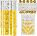 3 Pcs Baroque Silicone Molds Baroque Style Curlicues Scroll Lace Fondant Silicone Mold Scroll silicone Baroque Mold Relief Flower Lace Mould for Wedding Birthday Cake Decoration