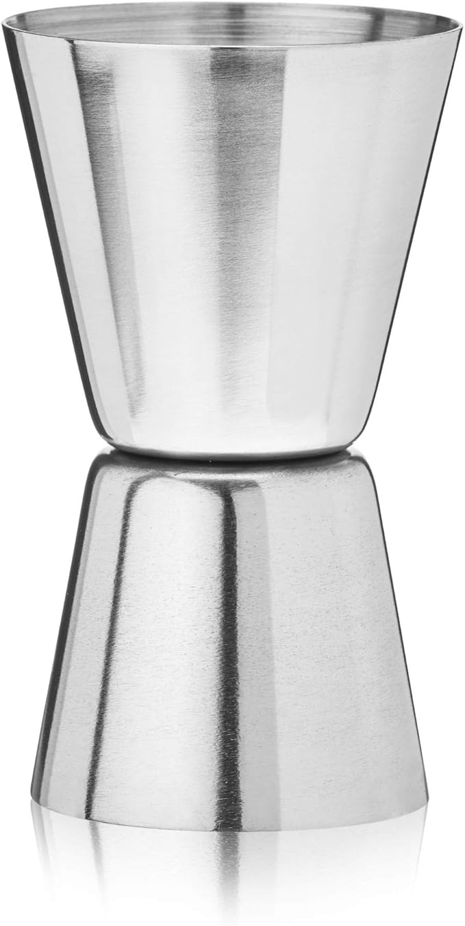 True Big Jig Cocktail Measuring Jigger for Bartending, Durable Stainless Steel Double Jiggers, Bar Tools, Home Bar Accessories 1 oz & 1.5 oz, Set of 1