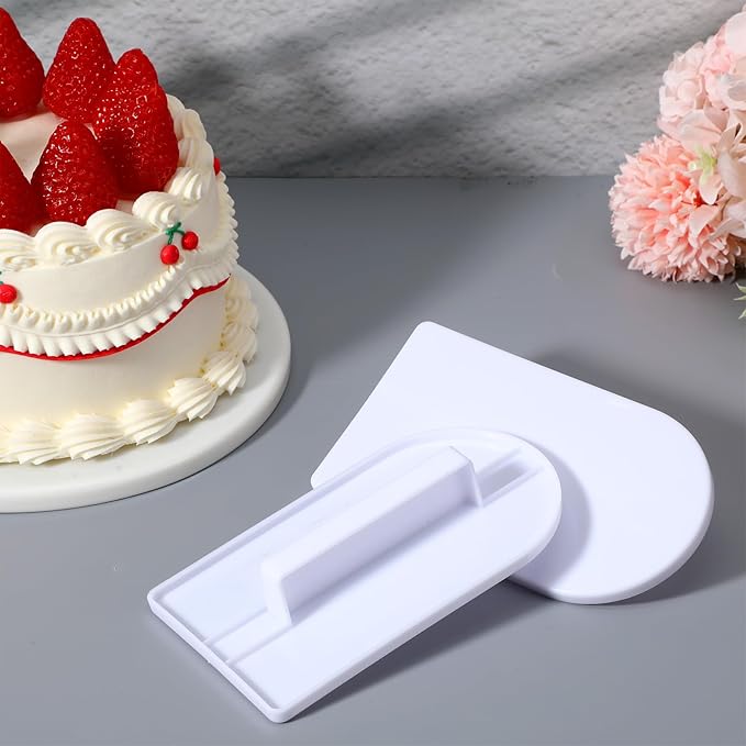 2 PCS Fondant Smoother, White Plastic Fondant Icing Smoother, Paddle Fondants Polisher Finisher Sugarcraft Cups for Cake Decoration Sugarcraft Paddles Sculpting, 14.5 x 8 cm/5.7" x 3.1"
