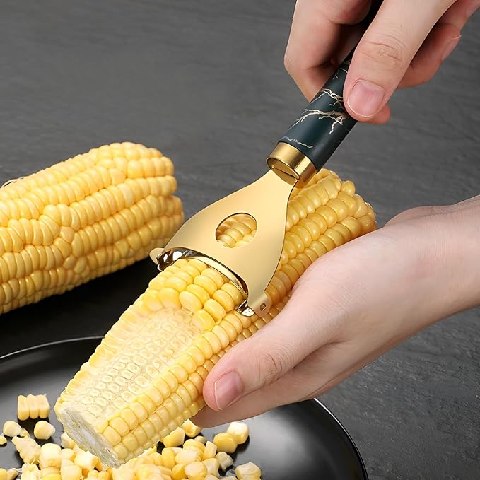 Cobb Gobbler Corn Peeler(2-Pack) – Stainless Steel Corn Kernel Stripper Tool，Labor-Saving and Fast Peeling Tool， Efficient Kitchen Gadget