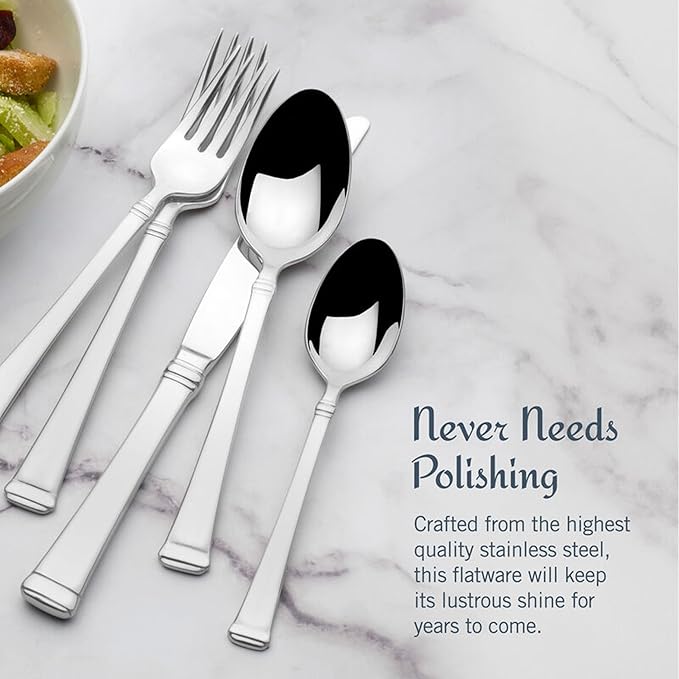 Mikasa, Harmony Flatware Service for 4, 20 Piece Set, 18/10 Stainless Steel Silverware Set (Pack of 2)