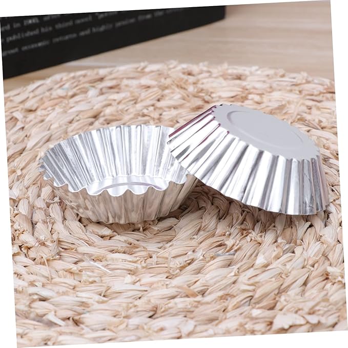 GLEAVI 30pcs Aluminum Alloy Egg Tart Molds Tart Tins for Baking Reusable Tartlet Pans Non Stick Coating