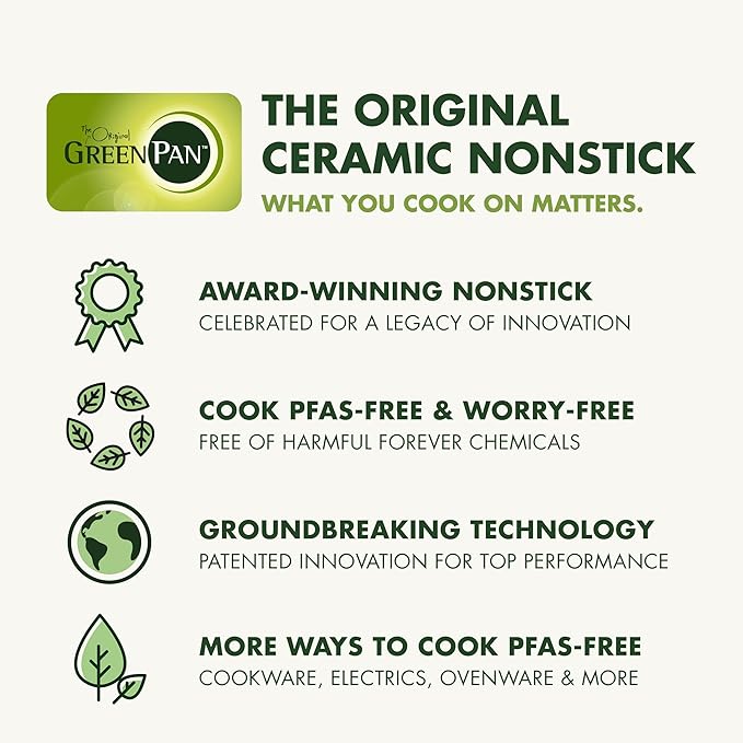 GreenPan Hybrid 8” Nonstick Stainless Steel Frying Pan, APEX Tri-Ply Thermobond PFAS-Free Ceramic Skillet, Induction & All Cooktop Compatible, Oven Temp to 850°F, Dishwasher Safe, Silver