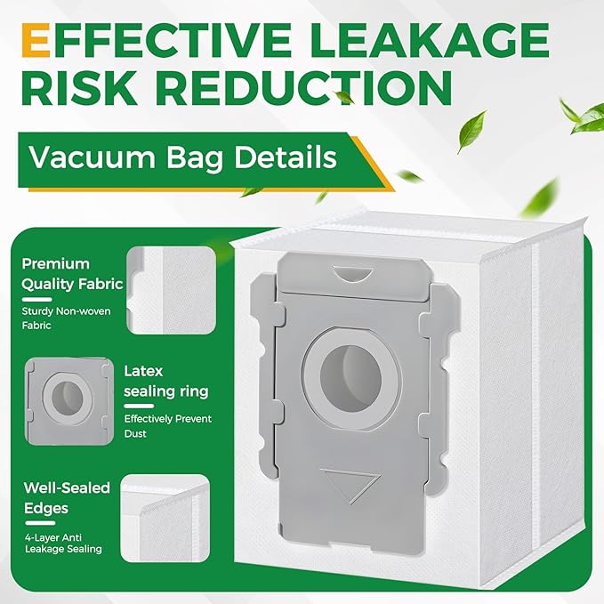 16 Pack Vacuum Bags for i7, i7+, i7Plus, i8, i8+, i3, i3+, i4, i4+, i6, i6+, s9, s9+, s9Plus, i and s Series Clean Base Automatic Dirt Disposal Bags