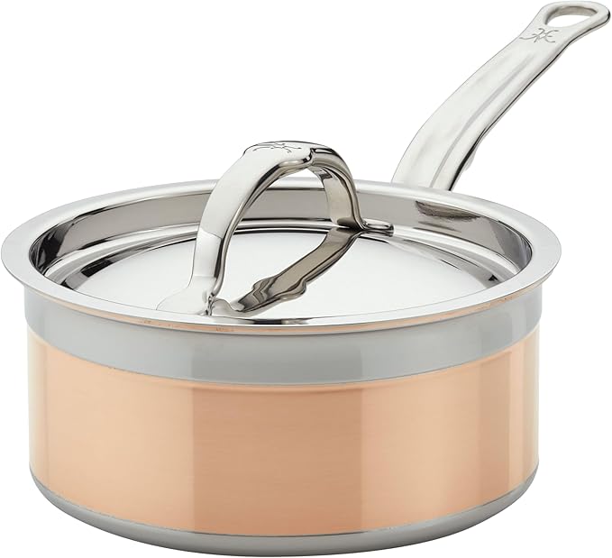 Hestan - CopperBond Collection - 100% Pure Copper Sauce Pan, Induction Cooktop Compatible, 1.5 Quart