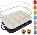 2 Packs 12 Cups Silicone Muffin Pan with Metal Reinforced Frame Regular Size Cupcake Pan Tray Egg Bites Oven Safe Silicone Molds Cookie Muffin Pan Tin Best Baking Sheets Non Toxic Clearance
