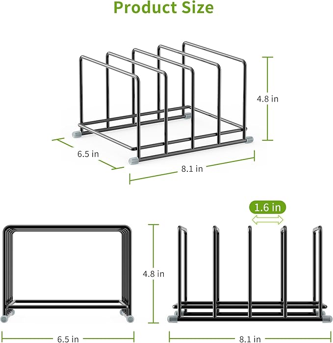 Cutting Board Organizer-1.6in Wide Kitchen Cutting Board Holder Stand for Pan,Baking Sheets,Cookie Sheets with 4 Slots,Baking Sheet Oragnizer(2PC-Medium)