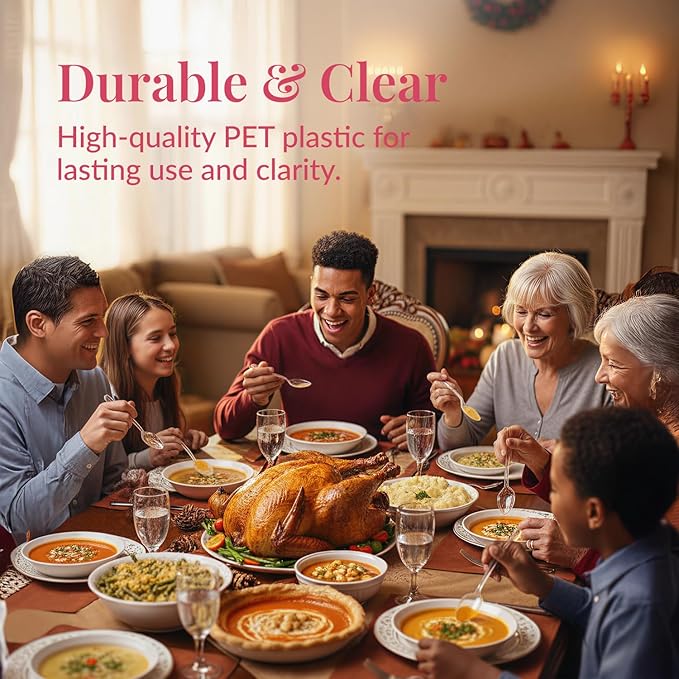 Prestee 300 Clear Plastic Spoons Bulk - Durable Disposable Plastic Silverware Spoons - Heat-Resistant Spoon Cutlery - Heavy Duty Flatware Pack - Disposable Silverware Utensil Set for Hot and Cold Food