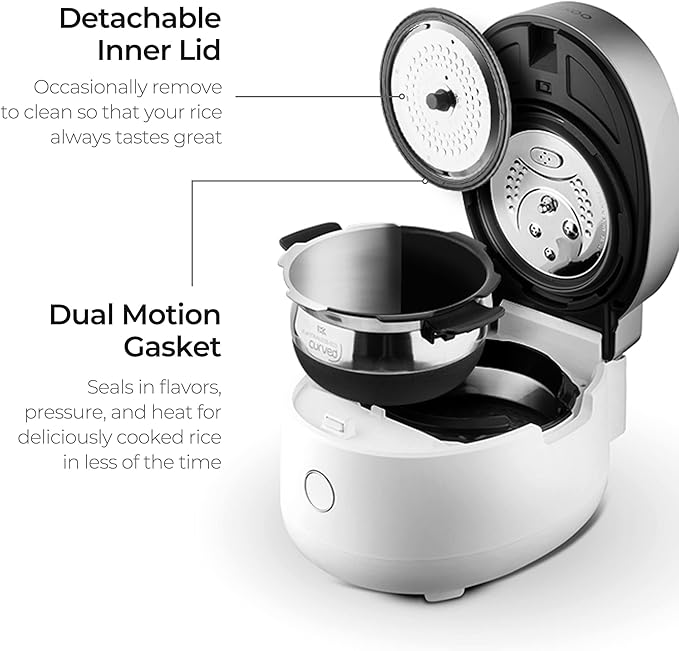 CUCKOO Twin Pressure Rice Cooker 3-Cup Uncooked / 6-Cup Cooked with Induction Heating Technology, 15 Menu Modes with Voice Guide, Small Rice Maker Multi-Cooker & Pressure Cooker (CRP-MHTR0309FW)