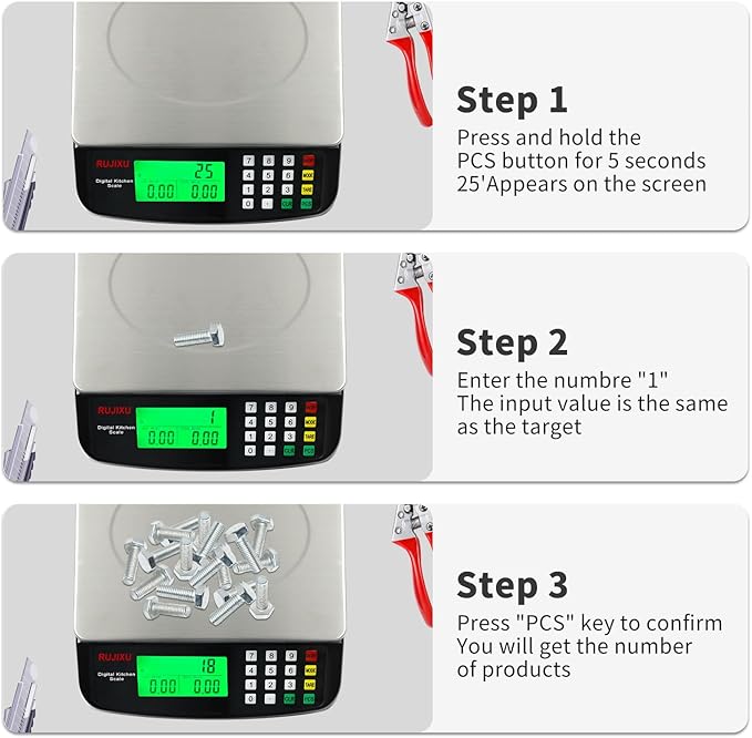 Large Digital Kitchen Scale Black 30kg/66lb Commercial Food Scale Stainless Steel with LCD Display Price Computing Scale for Restaurant Baking Bread Meat Prep Counting Scale for Parts and Coins