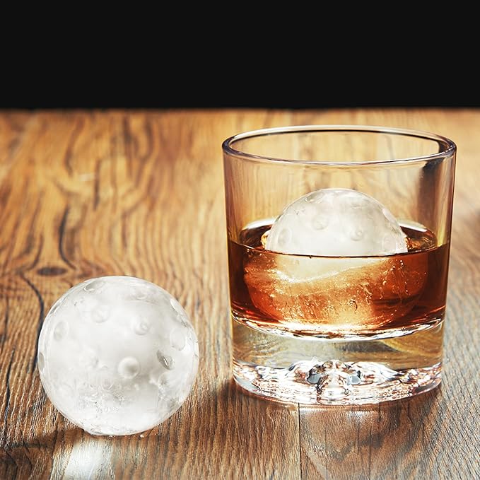 Novelty Pickleballs Gifts Ball Ice Maker Mold, 2.2" Large Sphere Round Ice Cube Mold for Cocktails, Whiskey, Bourbon Chilling, 4 Hole Fun Shapes Big Silicone Circle Ice Cube Trays