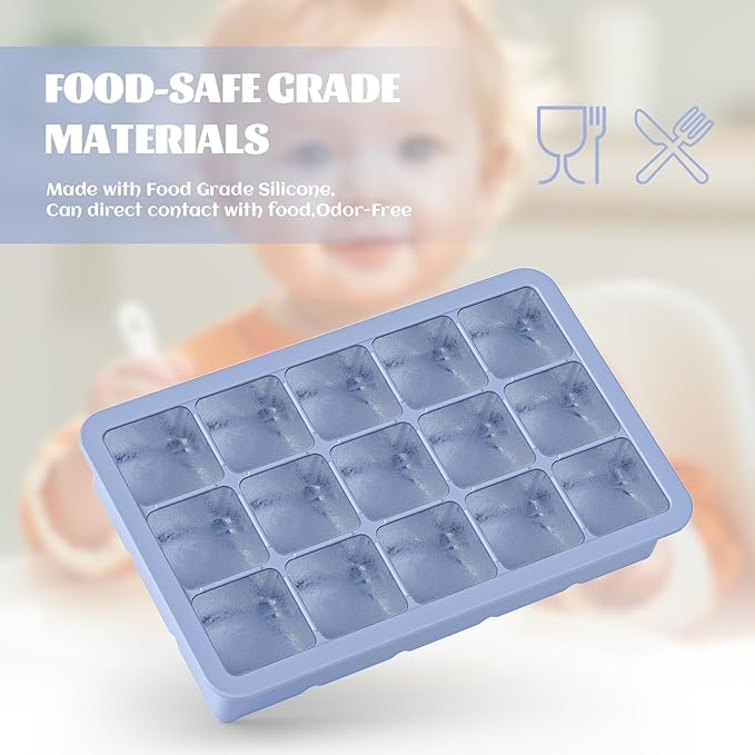 Silicone Ice Cube Tray 3 Pack, HANCELANT Ice Cube Mold, Ice Trays for Freezer with Lid for Whiskey, Baby Food, BPA Free, Easy Release