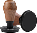 Normcore 58.5mm Coffee Tamper V4.1 with Click Sound Feedback, Spring Loaded Tamper With Titanium PVD Coating Flat Base, Genuine American Walnut Handle