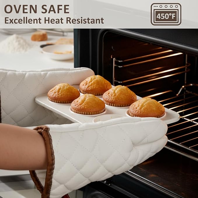 2 Pack Silicone Muffin Pan - Non Stick Collapsible Metal-Reinforced Frame Cupcake Pan with Handles 6 Cup Regular, BPA Free Silicone Muffin Tray, Cupcake Baking Pan Molds for Oven Dishwasher Safe