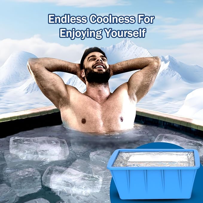 Extra Large Ice Cube Molds 2Pack 16LB Silicone Large Ice Cube Molds for Cold Plunge Tub,Reusable Ice Cube Trays for Freezer,Ice Block Molds for Home Ice Bath,Cold Plunge Accessories,Ice Bath Chiller