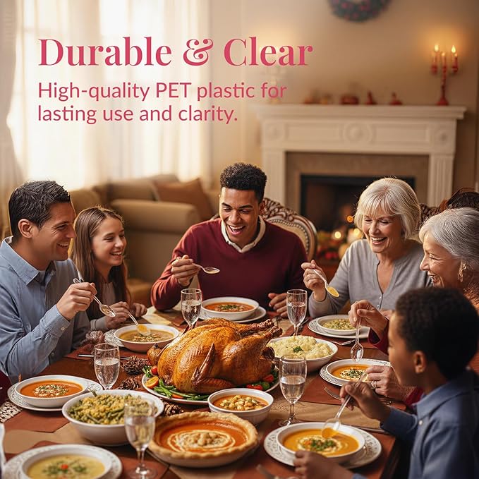 Prestee 500 Clear Plastic Spoons - 6 Inch Disposable Spoon Bulk Pack - Heavy Duty Cutlery for Events - Clear Plastic Spoons 500 Count - Disposable Silverware for Parties and Gatherings