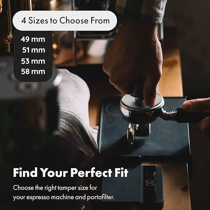 LuxHaus Espresso Tamper - 51mm Calibrated Coffee Tamper for Espresso Machine with Spring Loaded 100% Flat Stainless Steel Base