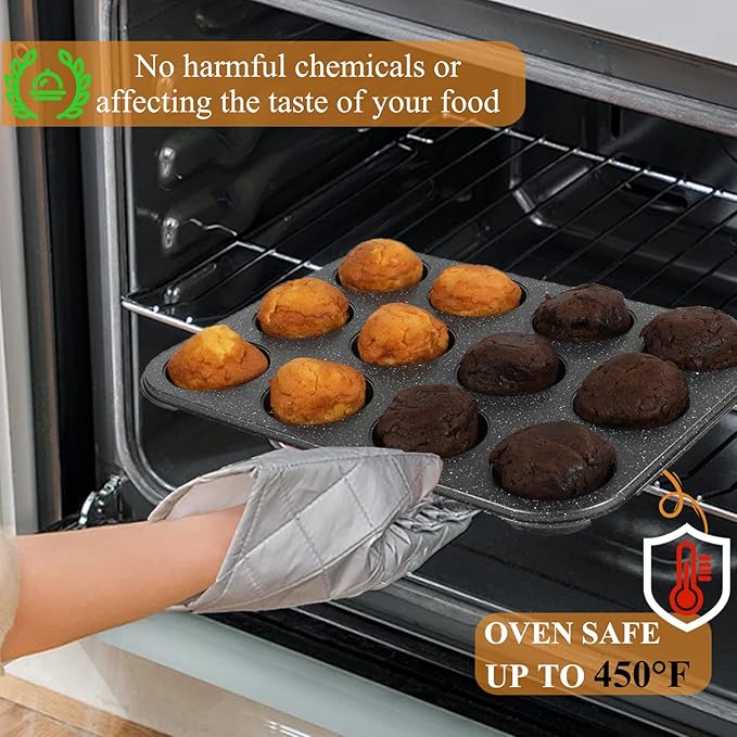 Muffin Cupcake Pan, Nonstick 12 Cupcake Tray, Cheesecake Pan for Baking