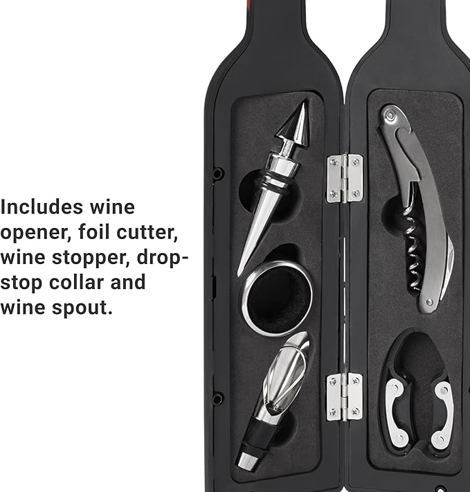 Let's Make Memories Personalized Photo 5-Piece Wine Tool Set - Wine Bottle Opener - Teal