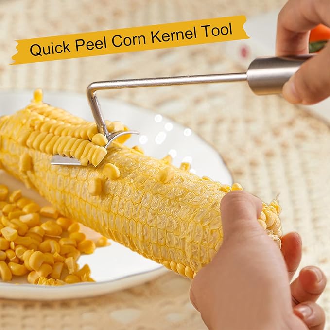 NEW Long Handle Stainless Steel Corn Peeler & Stripper,Corn Cob Stripper,Easy Clean Corn Peeler Corn Cob Stripper Tool