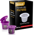 200 Count Disposable Coffee Paper Filters with 2 Pack Reusable K Cups Filters,Compatible with Keurig Brewers Single Serve 1.0 and 2.0