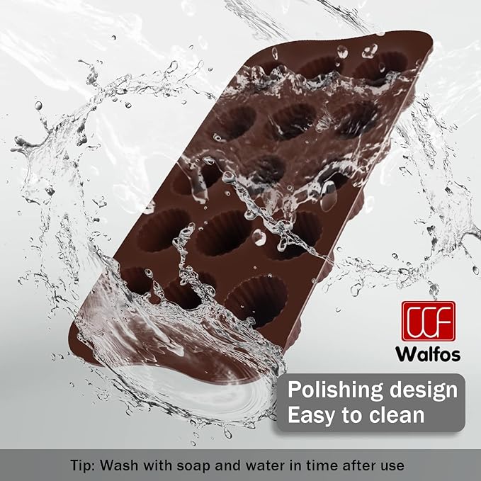 Peanut Butter Cup Mold Fat Bomb Molds, Walfos Silicone Candy Mold-Perfect for Keto Fat Bomb, Candy, Dark Chocolate, Mini Peanut Butter Cup, Set of 3