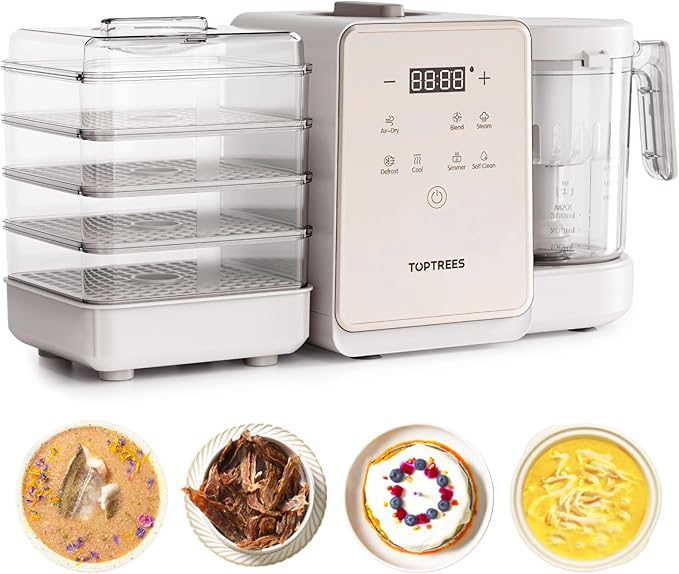 Pet Fresh Maker - Food Processor with Recipe for Dog Treats, DIY Cat Churu, Crunchy Treats, 10 Types of Homemade Pet Foods for Dogs, Cats & Small,7-in-1 Cooking Machine with Easy One-Step Touch Panel