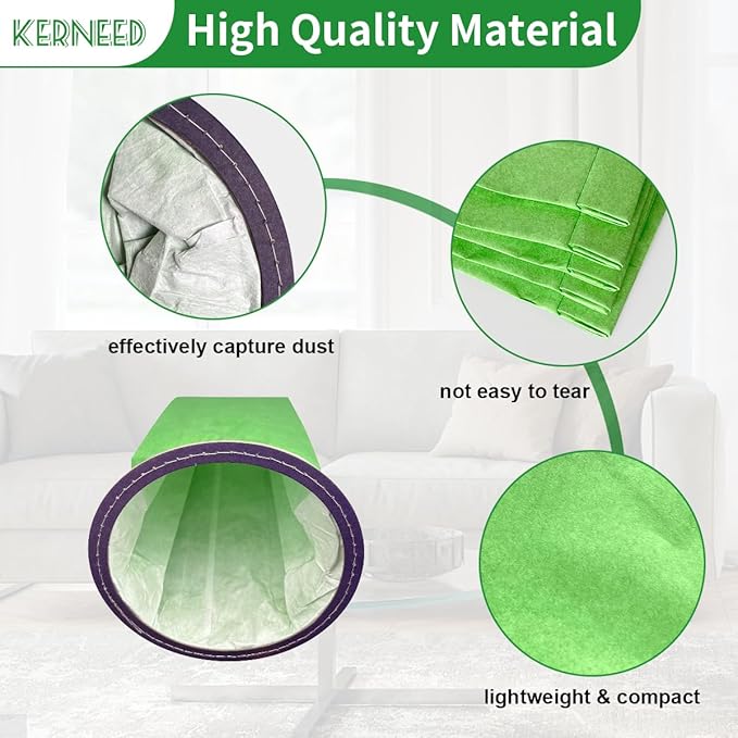 15 Pack 100431 Micro Filter Bags Replacement for ProTeam 6 Quart Backpack Vacuum: Super QuarterVac, QuietPro BP, AviationVac, ProVac BP, Replace Part #100431 Open Cirular Collar