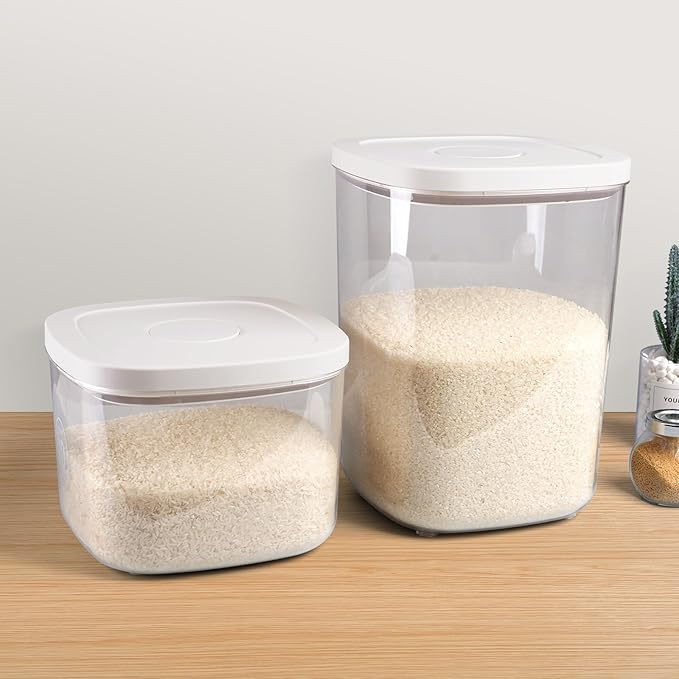 TBMax Large Flour Storage Container 10.56 Qt, 20 Lbs Rice Container with Pop Up Lid & Measuring Scoop for Flour, Cereal, Dry Food Storage and Kitchen Pantry Organization