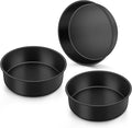 Onader 6 Inch Small Cake Pans Sets of 3 for Baking, Round Smash Cake Baking Pans for Birthday Wedding, Stainless Steel Core with Nonstick Coating