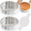 8 Inch Round Cake Pans Set of 2, Nonstick Stainless Steel Baking Pans Set with 100PCS Parchment Papers, Durable Birthday Christmas Circle Layer Cake Pans, Cake Pans Sets for Baking, Dishwasher Safe